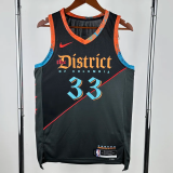 23-24 Wizards KUZMA #33 Black City Edition Top Quality Hot Pressing NBA Jersey