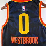 23-24 OKC Thunder WESTBROOK #0 Dark Blue City Edition Top Quality Hot Pressing NBA Jersey
