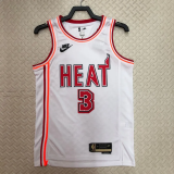 22-23 Heat WADE #3 White Top Quality Hot Pressing NBA Jersey (Retro Logo)