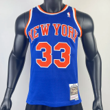 1991-92 KNICKS EWING #33 Blue Retro Top Quality Hot Pressing NBA Jersey
