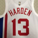 22-23 Nets HARDEN #13 White Top Quality Hot Pressing NBA Jersey (Retro Logo)