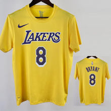 2023 LAKERS BRYANT #8 Yellow Quick drying T-shirt