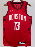 2018-19 ROCKETS HARDEN #13 Red Retro Top Quality Hot Pressing NBA Jersey