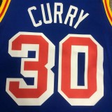 WARRIORS CURRY #30 Blue 75th Anniversary Retro NBA Jersey