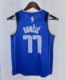 2023 Dallas Mavericks DONCIC #77 Blue Top Quality Hot Pressing Kids NBA Jersey