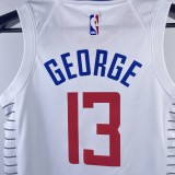2023 Clippers GEORGE #13 White Top Quality Hot Pressing Kids NBA Jersey