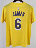 2023 LAKERS JAMES #6 Yellow Quick drying T-shirt