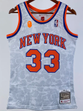 2023 Knicks & BAPE #33 White Top Quality Hot Pressing NBA Jersey