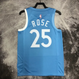 2019-20 Timberwolves ROSE #25 Sky Blue Retro Top Quality Hot Pressing NBA Jersey