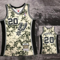 2013-14 SA Spurs GINOBILI #20 Green CamouflageTop Quality Hot Pressing NBA Jersey