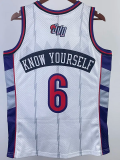 Raptors KNOW YOURSELF #6 White Retro Top Quality Hot Pressing NBA Jersey