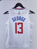 2023 Clippers GEORGE #13 White Top Quality Hot Pressing Kids NBA Jersey
