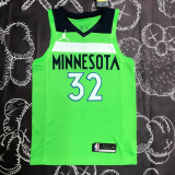 Timberwolves TOWNS #32 Fluorescent Green Top Quality Hot Pressing NBA Jersey