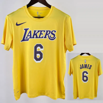2023 LAKERS JAMES #6 Yellow Quick drying T-shirt