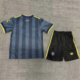 25-26 Man Utd Black Blue Kids Soccer Jersey