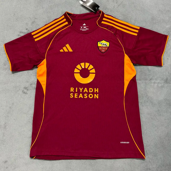 25-26 Roma Home Fans Soccer Jersey*带广告
