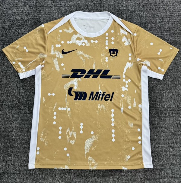 25-26 Pumas UNAM Yellow Training Shirts