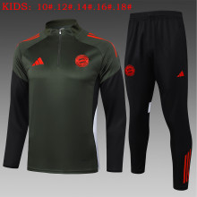 25-26 Bayern High Quality Kids Half Pull Tracksuit