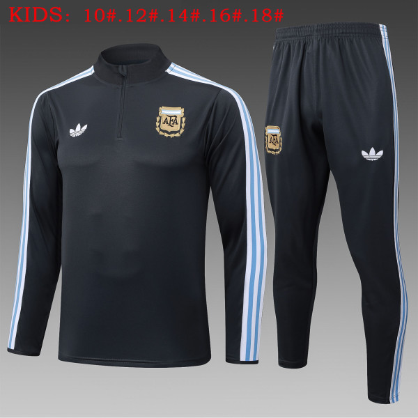 25-26 Argentina High Quality Kids Half Pull Tracksuit