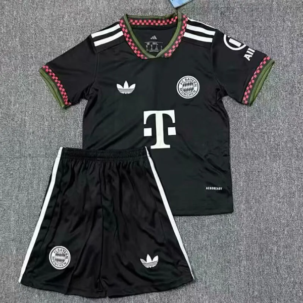25-26 Bayern Black Kids Soccer Jersey