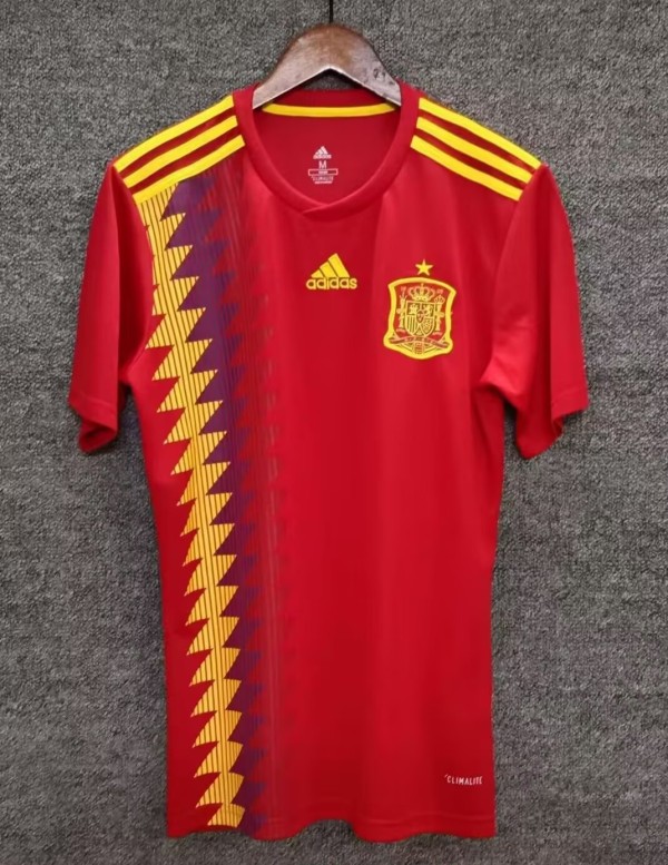2018 Spain Home Retro Soccer Jersey
