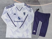 25-26 Man Utd Away Long Sleeve Kids Soccer Jersey