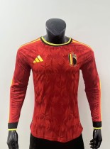 25-26 Belgium Home Long sleeves Player Version Soccer Jersey