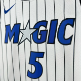 25-26 Magic BANCHERO #5 White Top Quality Hot Pressing NBA Jersey(条纹)