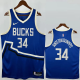 24-25 BUCKS ANTETOKOUNMPO #34 Blue City Edition Top Quality Hot Pressing NBA Jersey(V领)