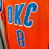 OKC Thunder WILLIAMS #8 Orange Top Quality Hot Pressing NBA Jersey (Trapeze Edition) 飞人版