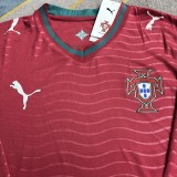 2026 Portugal Home Long Sleeve Fans Soccer Jersey*长袖