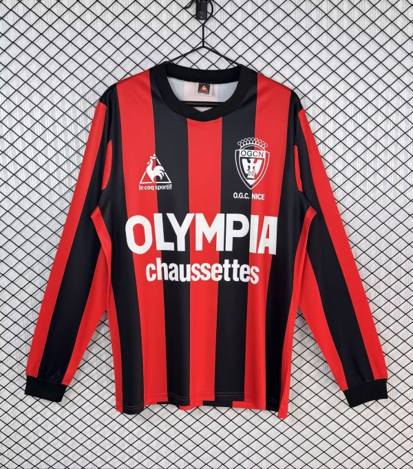 1977-1978 Nice Home Long Sleeve Retro Soccer Jersey