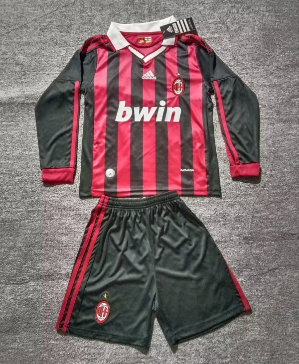 2009-2010 ACM Home Long sleeves Retro Kids Soccer Jersey