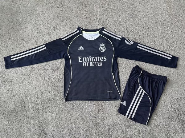 25-26 RMA Away Long Sleeve Kids Soccer Jersey (长袖)