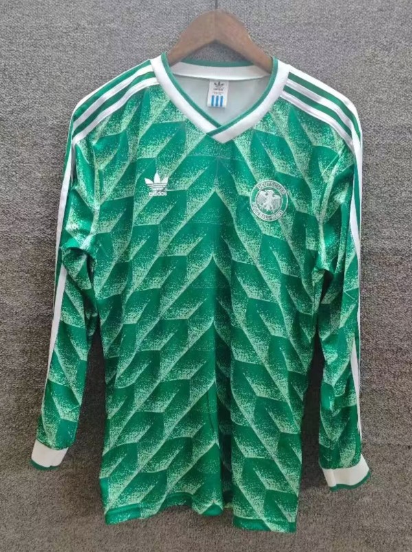 2012 Germany Green Long sleeves Retro Soccer Jersey