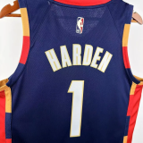 25-26 Cleveland Cavaliers HARDEN #1 Royal blue Retro Top Quality Hot Pressing NBA Jersey (V领)