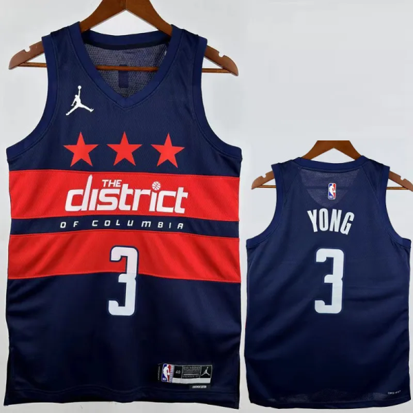 24-25 Wizards YONG #3 Royal blue Top Quality Hot Pressing NBA Jersey (Trapeze Edition)飞人版