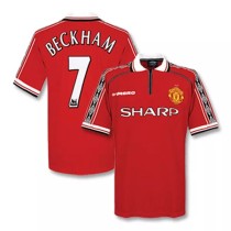 Beckham 7# 1998-1999 Man Utd Home Retro Soccer Jersey Beckham 7# 1998-1999 Man Utd Home Retro Soccer Jersey