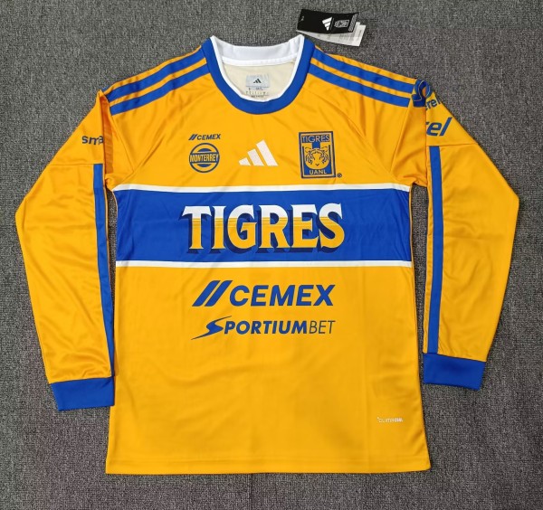 26-27 Tigres UANL Home Long Sleeve Fans Soccer Jersey (长袖)