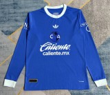 26-27 Club America Blue 110th Anniversary Edition Long Sleeve Fans Soccer Jersey (长袖)*带广告
