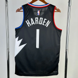 22-23 CLIPPERS HARDEN #1 Black Top Quality Hot Pressing NBA Jersey (Trapeze Edition) 飞人版