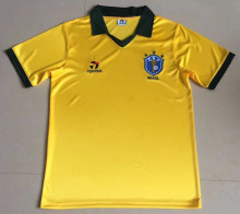 1985 Brazil Home Yellow Retro Soccer Jersey