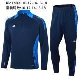 2024 AD Blue Kids Half Pull Tracksuit