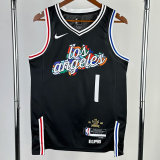 22-23 CLIPPERS HARDEN #1 Black City Edition Top Quality Hot Pressing NBA Jersey