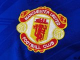 1986 Man Utd Third Blue Long sleeves Retro Soccer Jersey