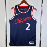 24-25 Clippers LEONARD #2 Navy Blue Away Top Quality Hot Pressing NBA Jersey