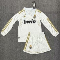 2011-2012 RMA Home Long sleeves Retro Kids Soccer Jersey