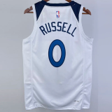 22-23 Timberwolves RUSSELL #0 White Top Quality Hot Pressing NBA Jersey
