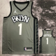 NETS BRIDGES #1 Grey Top Quality Hot Pressing NBA Jersey (Trapeze Edition)