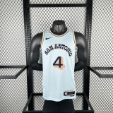 24-25 SA Spurs FOX #4 Light blue City Edition Top Quality Hot Pressing NBA Jersey